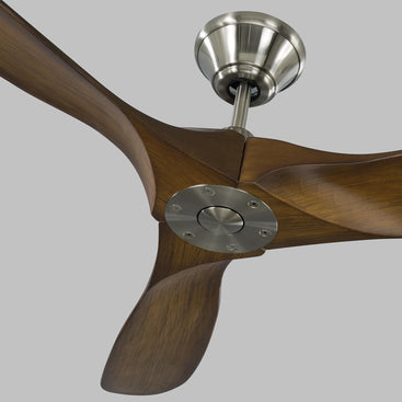 MAVERICK ventilateur nickel brossé effet bois 3MAVR52BSKOA | Luminaire Plus.ca