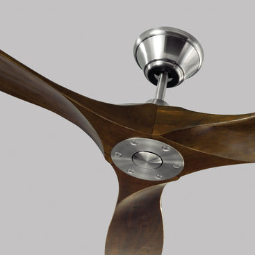 MAVERICK ventilateur nickel brossé et effet bois | Luminaire Plus.ca