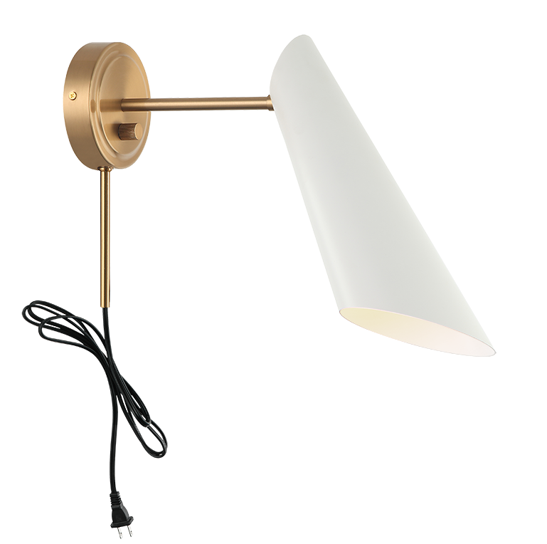 BUTERA luminaire mural blanc et doré S08011AGWH