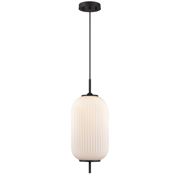 MOUNT PEARL luminaire graphite et verre opalin | Luminaire Plus.ca