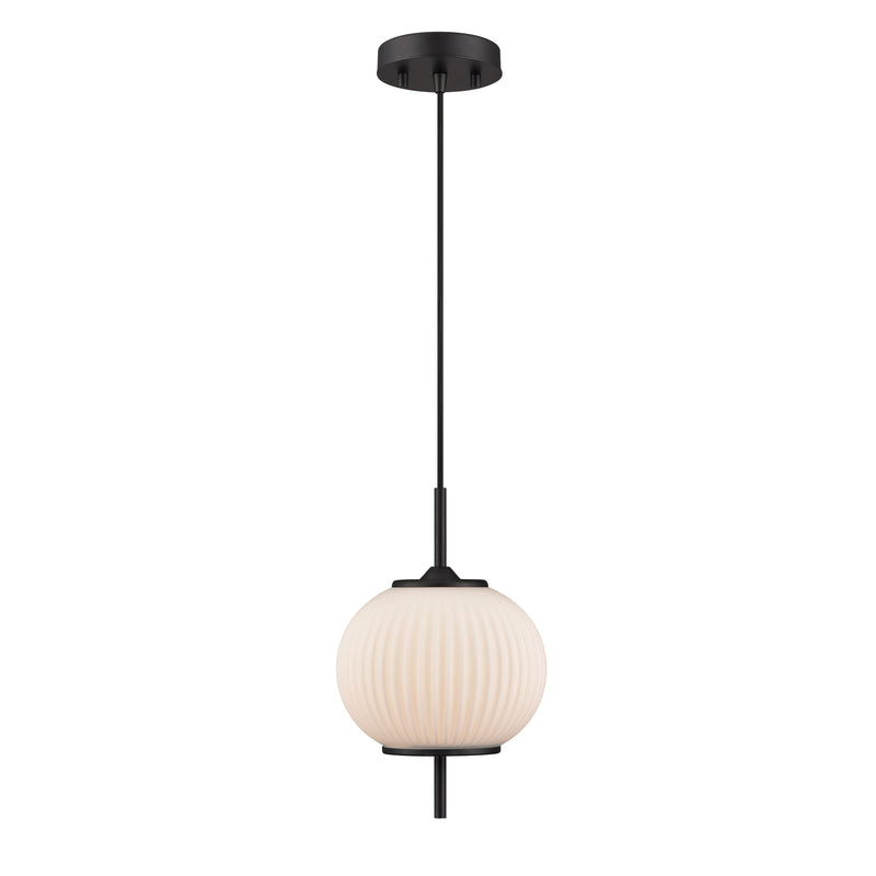 MOUNT PEARL luminaire graphite et verre opalin | Luminaire Plus.ca
