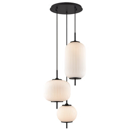 MOUNT PEARL luminaire graphite et verre opalin | Luminaire Plus.ca
