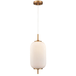 MOUNT PEARL luminaire doré et verre opalin | Luminaire Plus.ca