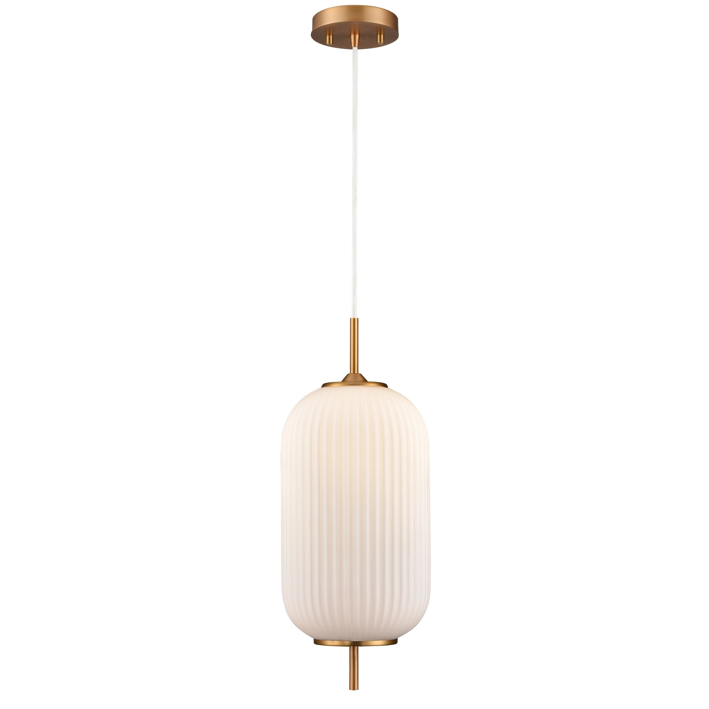 MOUNT PEARL luminaire doré et verre opalin | Luminaire Plus.ca