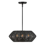 LUCA luminaire suspendu noir en rotin 40383BLK | Luminaire Plus.ca