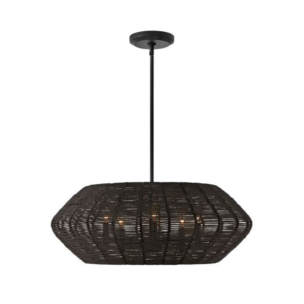 LUCA luminaire suspendu noir en rotin 40385BLK | Luminaire Plus.ca
