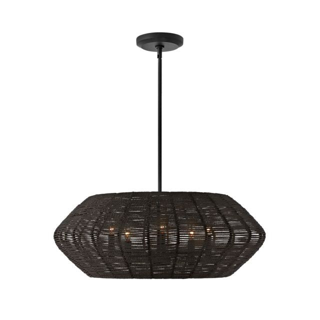 LUCA luminaire suspendu noir en rotin 40384BLK | Luminaire Plus.ca