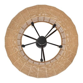 LUCA luminaire noir et rotin naturel 40384BLK-CML | Luminaire Plus.ca