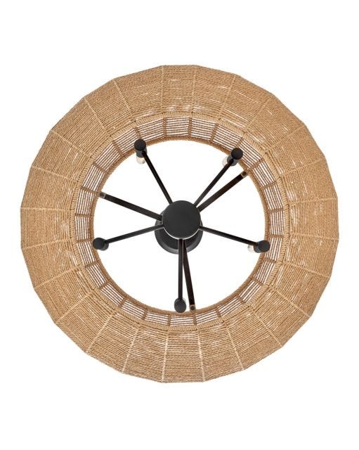 LUCA luminaire noir et rotin naturel 40384BLK-CML | Luminaire Plus.ca