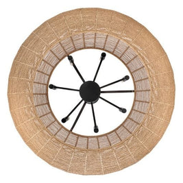 LUCA luminaire noir et rotin naturel 40385BLK-CML | Luminaire Plus.ca