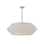 LUCA luminaire suspendu chrome en rotin 40385PCM