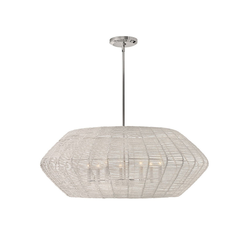 LUCA luminaire suspendu chrome en rotin 40385PCM