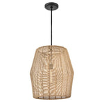 LUCA luminaire noir en rotin naturel 40387BLK-CML | Luminaire Plus.ca