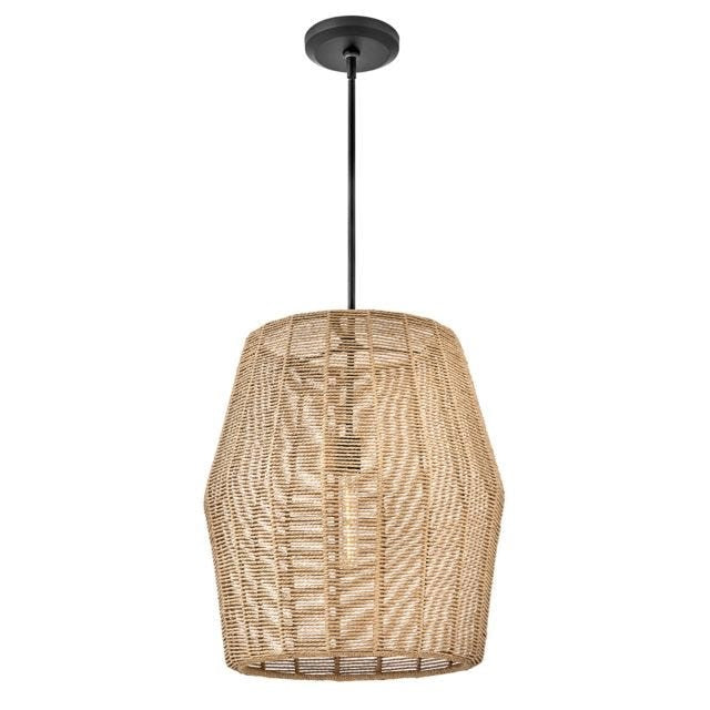 LUCA luminaire noir en rotin naturel 40387BLK-CML | Luminaire Plus.ca