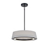CELENE luminaire suspendu noir et abat jour lin gris DVP41008EB+GY-CCT | Luminaire Plus.ca