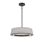 CELENE luminaire suspendu noir et abat jour lin gris DVP41008EB+GY-CCT | Luminaire Plus.ca