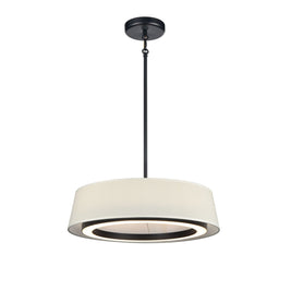 CELENE luminaire suspendu noir et abat jour lin DVP41008EB+LIN-CCT | Luminaire Plus.ca