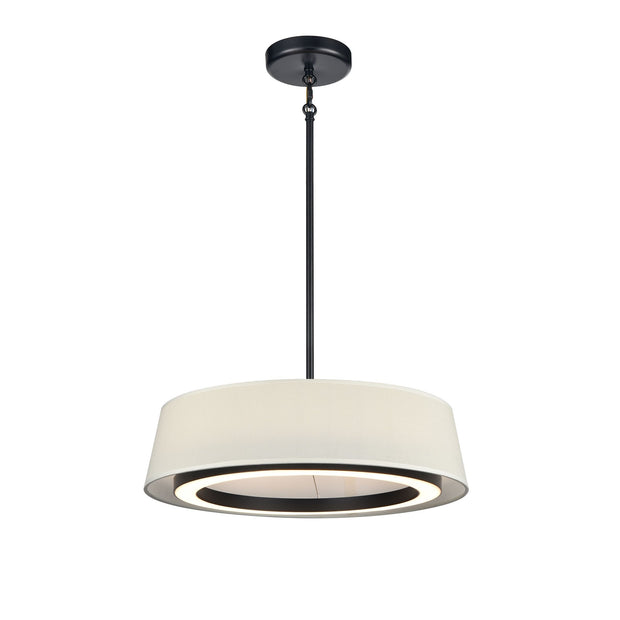 CELENE luminaire suspendu noir et abat jour lin DVP41008EB+LIN-CCT | Luminaire Plus.ca
