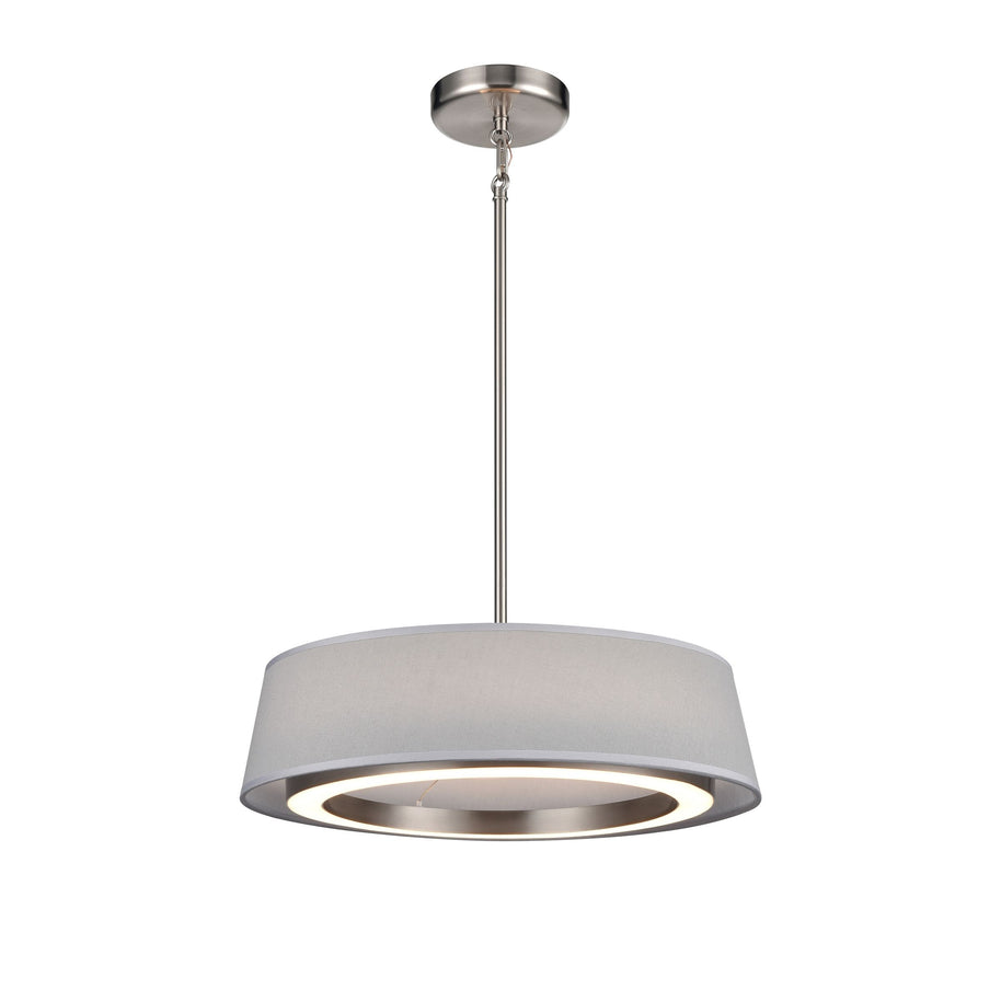 CELENE luminaire suspendu nickel brossé et abat jour lin gris DVP41008SN+GY-CCT | Luminaire Plus.ca 