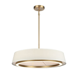 CELENE luminaire susp doré et abat jour lin naturel DVP41024BR+LIN-CCT | Luminaire Plus.ca