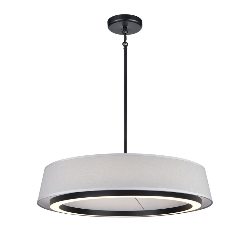 CELENE luminaire susp noir et abat jour lin gris DVP41024EB+GY-CCT | Luminaire Plus.ca