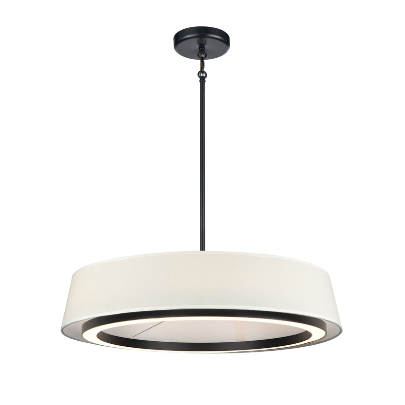 CELENE luminaire suspendu noir et abat jour lin DVP41024EB+LIN-CCT