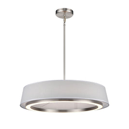 CELENE luminaire suspendu nickel brossé et abat jour lin gris DVP41024SN+GY-CCT  | Luminaire Plus.ca