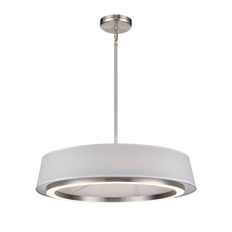 CELENE luminaire suspendu nickel brossé et abat jour lin gris DVP41024SN+GY-CCT  | Luminaire Plus.ca