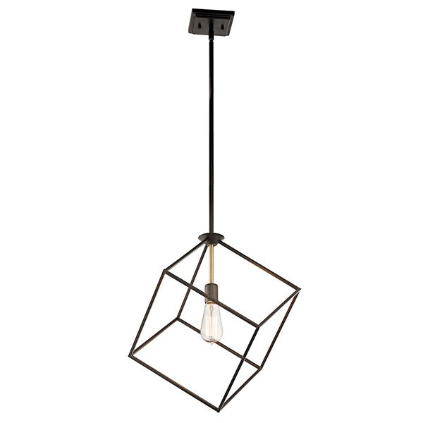 CARTONE luminaire suspendu bronze et doré 42525OZ