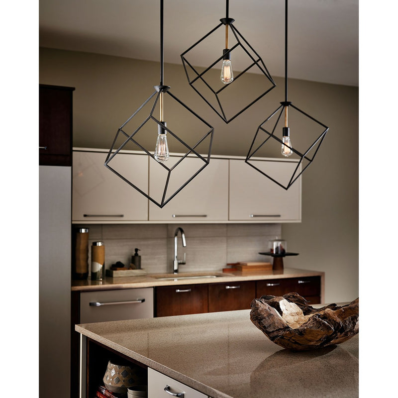 CARTONE luminaire suspendu bronze et doré 42525OZ