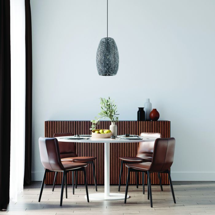 RIYADH luminaire suspendu noir travaillé 43391A | Luminaire Plus.ca