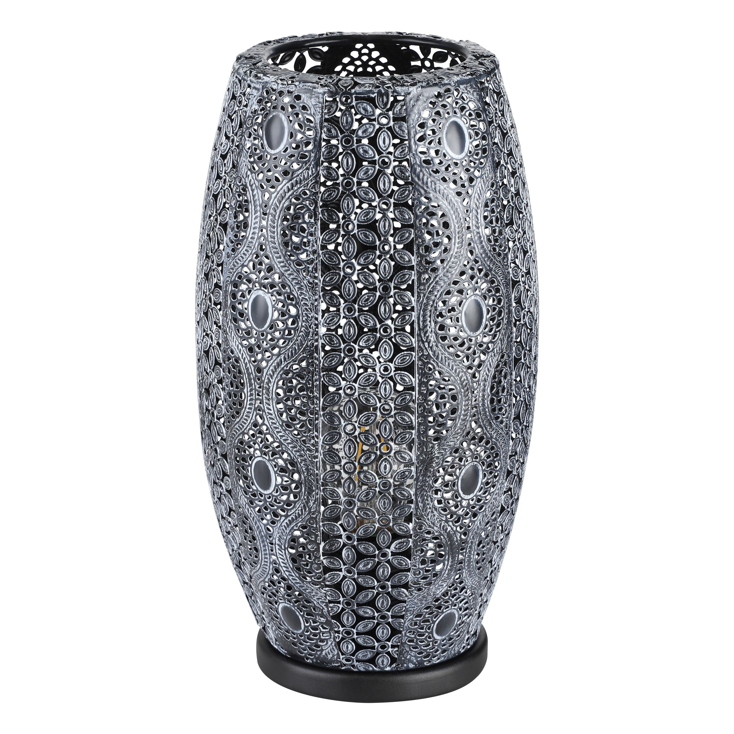 RIYADH lampe en métal noir travaillé 43392A | Luminaire Plus.ca