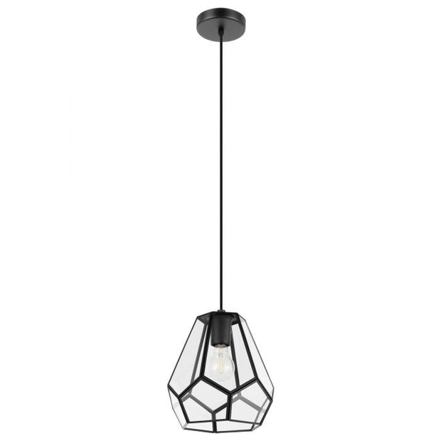 MARDYKE luminaire noir et verre clair 43643A | Luminaire Plus.ca