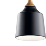 DANIKA luminaire suspendu noir et bois 43682BK