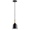 DANIKA luminaire suspendu noir et bois 43682BK