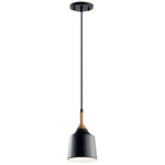 DANIKA luminaire suspendu noir et bois 43682BK