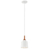DANIKA luminaire suspendu blanc et bois 43682WH | Luminaire Plus.ca