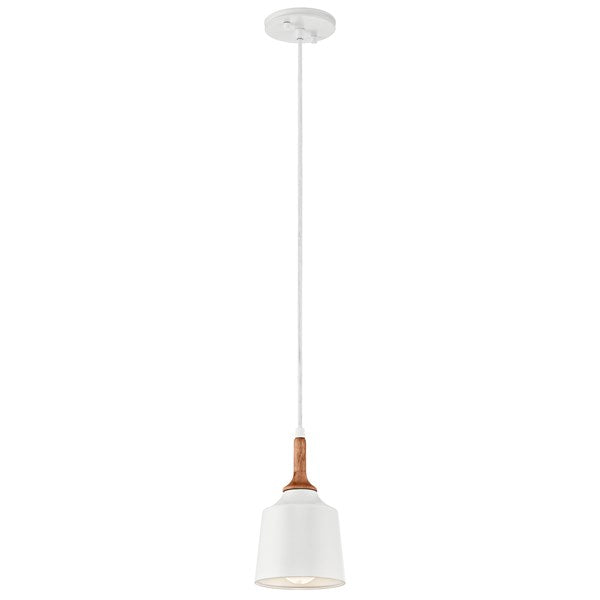 DANIKA luminaire suspendu blanc et bois 43682WH | Luminaire Plus.ca