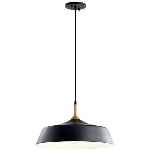 DANIKA luminaire suspendu noir et bois 43683BK | Luminaire Plus.ca