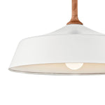DANIKA luminaire suspendu blanc et bois 43683WH