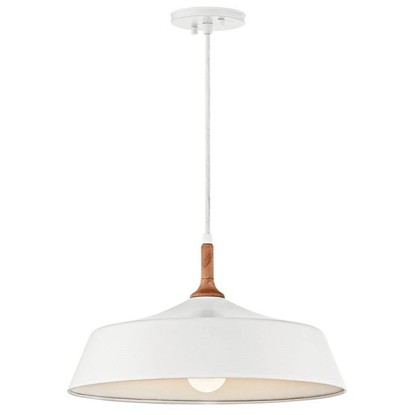 DANIKA luminaire suspendu blanc et bois 43683WH | Luminaire Plus.ca