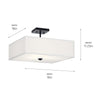 SHAILENE luminaire noir et tissu blanc 43693BK | Luminaire Plus.ca