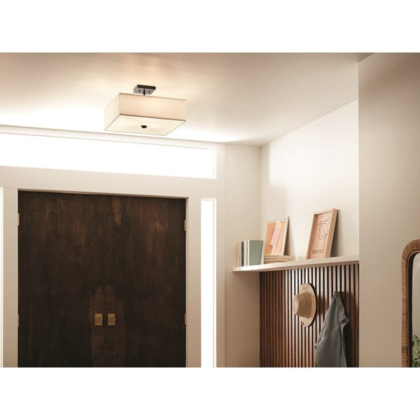 SHAILENE luminaire noir et tissu blanc 43693BK | Luminaire Plus.ca