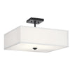 SHAILENE luminaire plafonnier noir et tissu blanc 43693BK