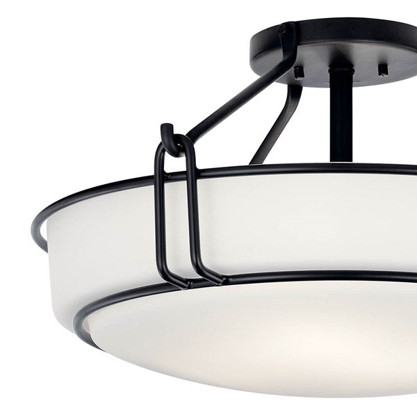 ALKIRE luminaire plafonnier noir et blanc 44086BK | Luminaire Plus.ca