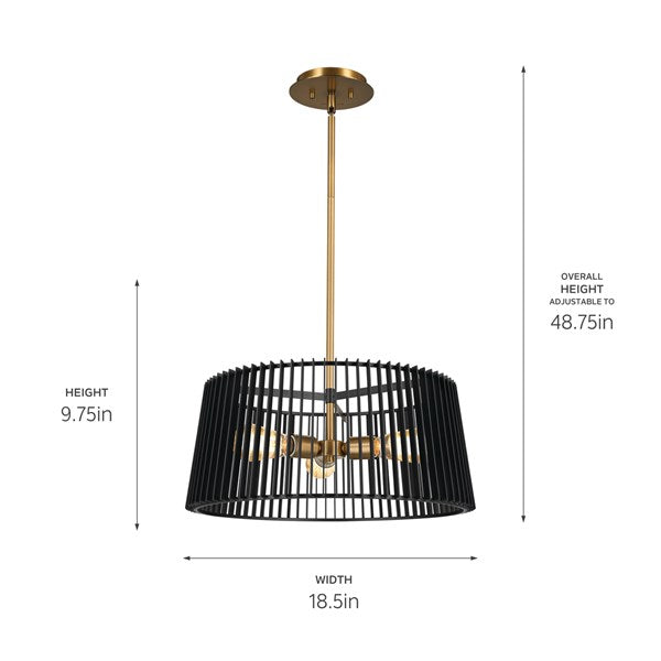 LINARA luminaire suspendu noir et doré 44171BK | Luminaire Plus.ca