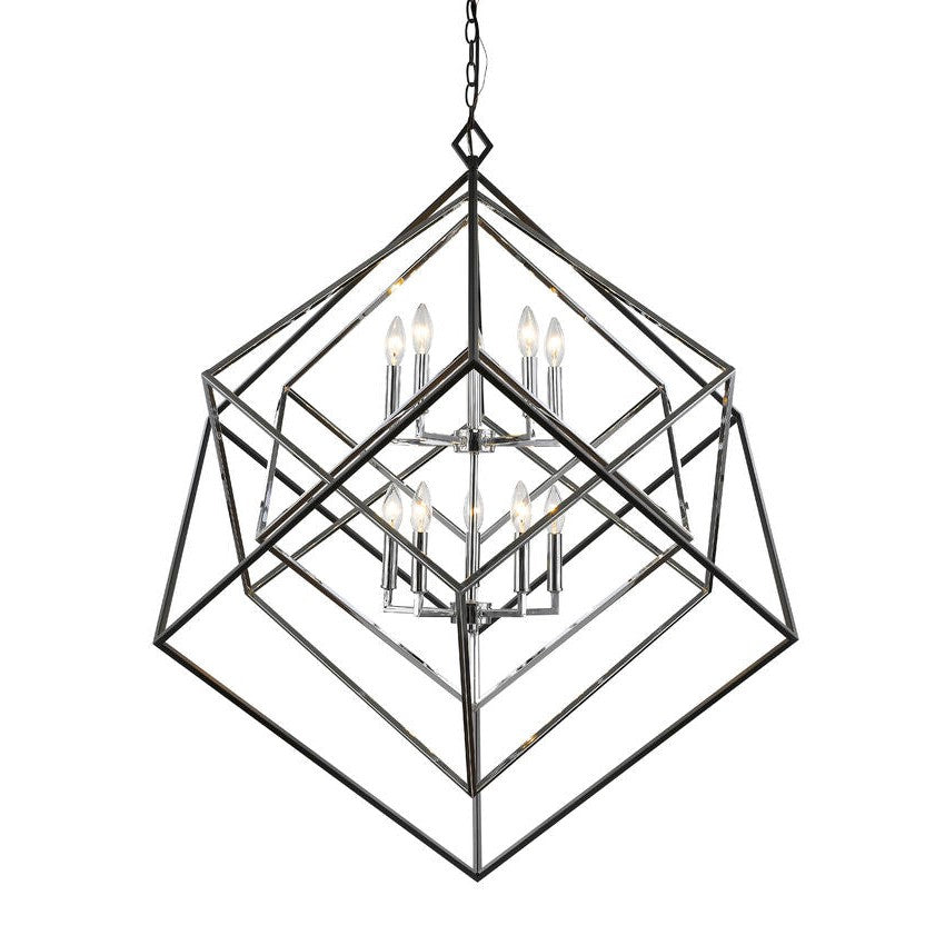 EUCLID luminaire suspendu noir et chrome 457-10CH-MB | Luminaire Plus.ca