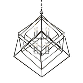 EUCLID luminaire suspendu noir et chrome 457-10CH-MB | Luminaire Plus.ca