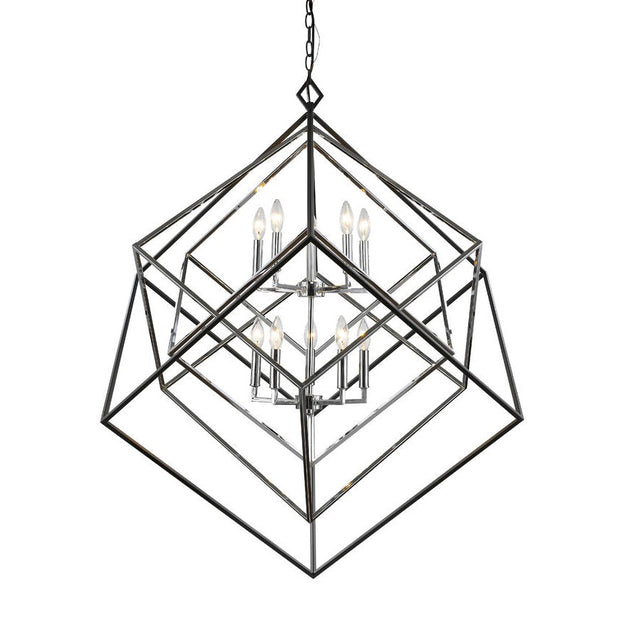 EUCLID luminaire suspendu noir et chrome 457-10CH-MB | Luminaire Plus.ca