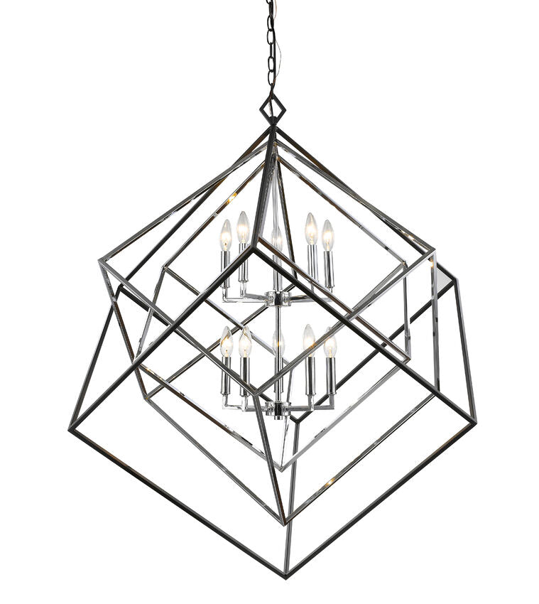 EUCLID luminaire suspendu noir et chrome 457-10CH-MB | Luminaire Plus.ca